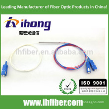 FBT 1*2 Steel tube/ABS fused fiber optic splitter SC Connectors